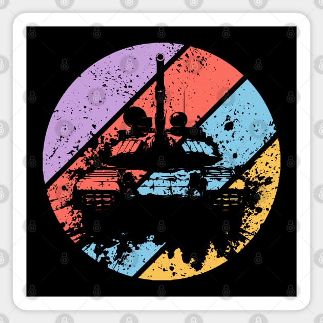 Retro Grunge Military Tank Pop Art – Distressed War Machine Tee Sticker by TuncGK